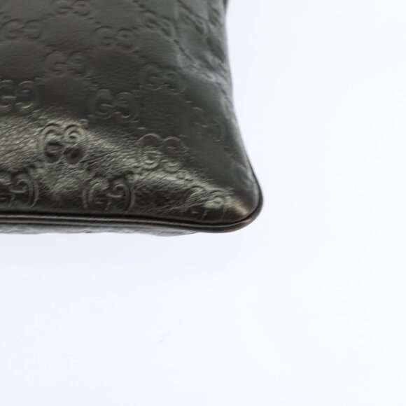 GUCCI Guccissima GG Canvas Shoulder Bag Leather Gray Gold 201538 Auth 147723 - Picture 5 of 16